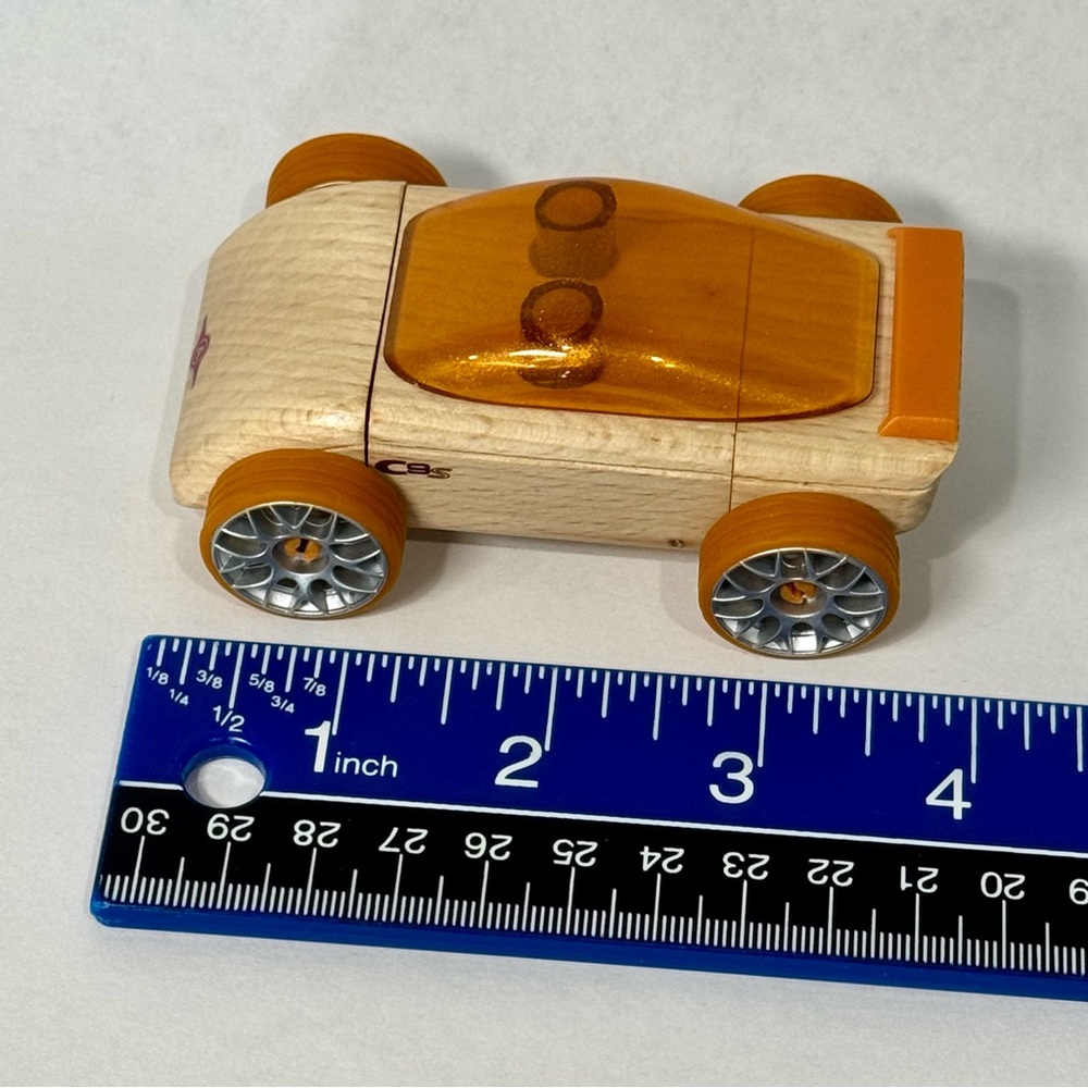 Calello Automoblox Wooden Toy Car 2010 Glittery Orange Heirloom Quality - Picture 8 of 8